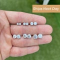 Moissanite Stud Earrings In 925 Silver or Yellow Gold Pair Earrings with Screwback, Earrings for Women & Men, Anniversary Gift