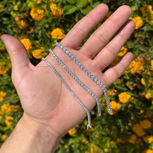 Pulsera de tenis con moissanita de 2-4 mm, plata de ley 925, calidad VVS. Aprobada por el probador de diamantes. Ideal como regalo de aniversario. imagen 3