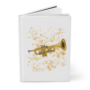 Trumpet Hardcover Journal, Gift For Trumpet Player, Trumpet Teacher Gift, Brass Player Notebook, Trumpet Student Practice Journal