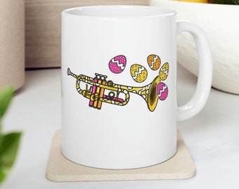 Easter Trumpet Mug, Easter Trumpeter Mug, Trumpet Player Easter, Brass Teacher Easter Gift, Brass Musician Mug, Easter 2023 Mug