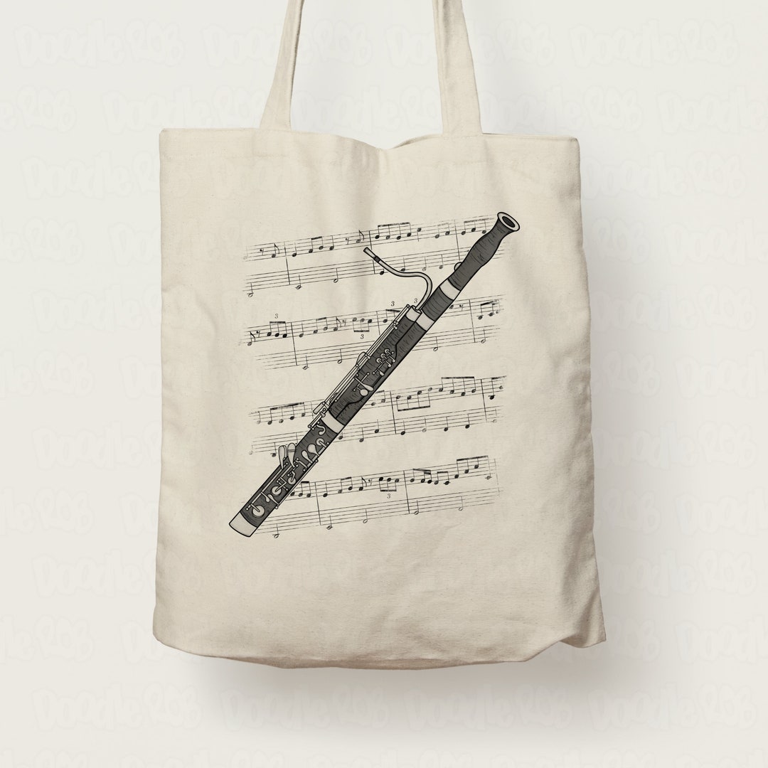 Bassoon Canvas Tote Bag, Bassoonist Bag, Bassoon Player, Bassoon
