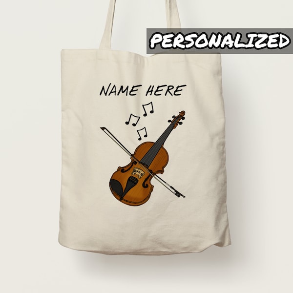 Personalized Violin Tote Bag, Custom Gift For Violinist, Violin Teacher Gift, Violin Student Gift, String Teacher, String Musician Tote Bag