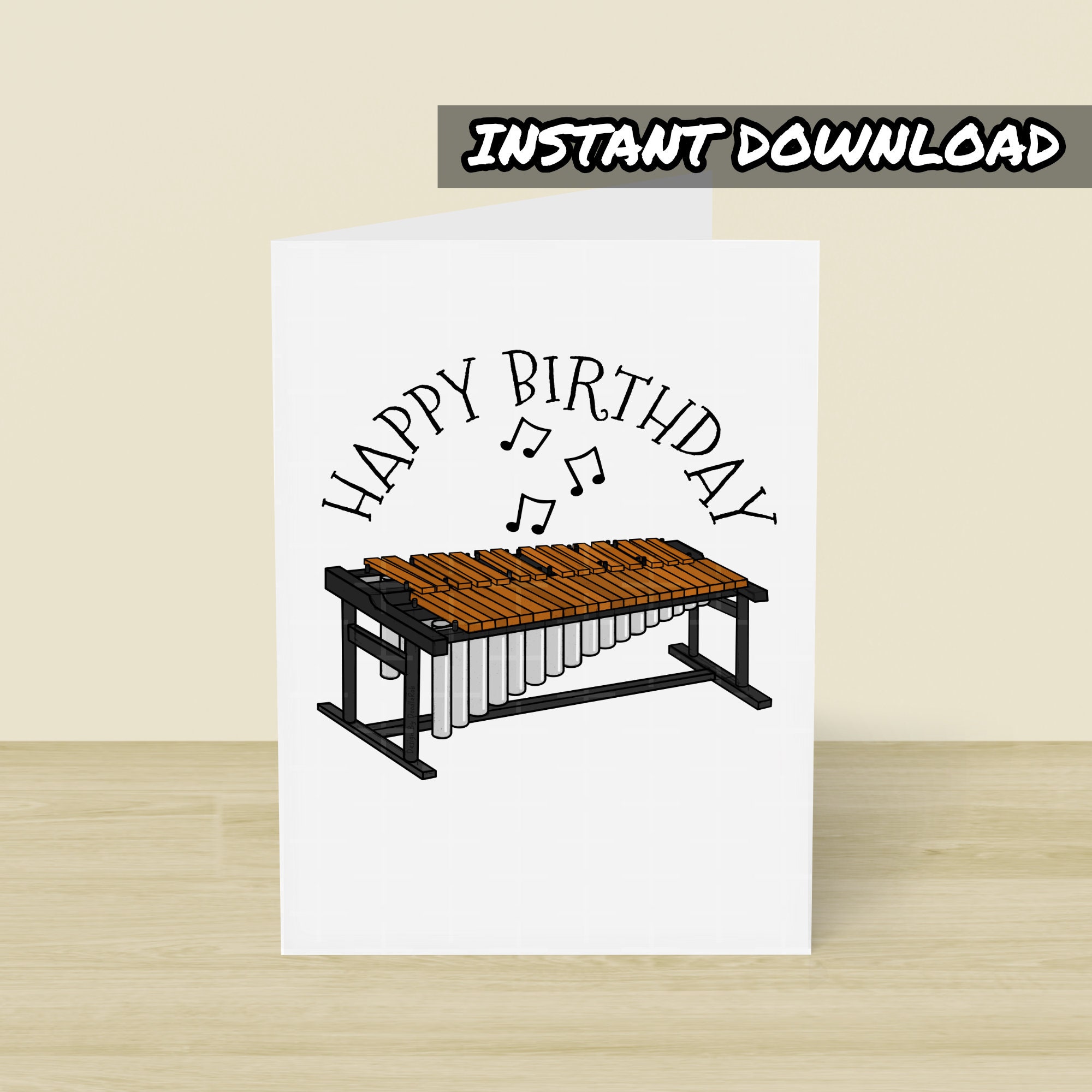 Printable Marimba Birthday Card Printable Greeting Card Etsy