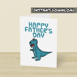 Cartão de Dia dos Pais com Dinossauro, Cartão para Imprimir, Cartão Engraçado de T-Rex para o Pai, Download Instantâneo, Cartão de Dia dos Pais para o Vovô