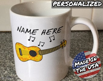 Ukulele Personalized Mug, Ukulelist Mug, Uke Player Mug, Ukulele Teacher Gift, Music Exam Gift, Music Teacher Mug, Ukulele Birthday Gift