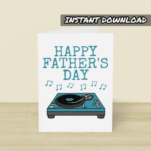 DJ Vaderdagkaart, afdrukbare wenskaart, Instant Download, muziekliefhebberkaart, papa-muzikantkaart