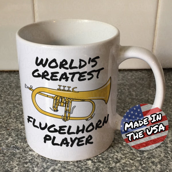 Flugelhorn Player Mug, Flugel Horn Mug, World's Greatest Flugelhorn Player, Horn Teacher Gift, Brass Teacher Mug, Brass Player Mug