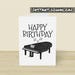 Printable Grand Piano Birthday Card, Instant Download, Pianist Birthday ...