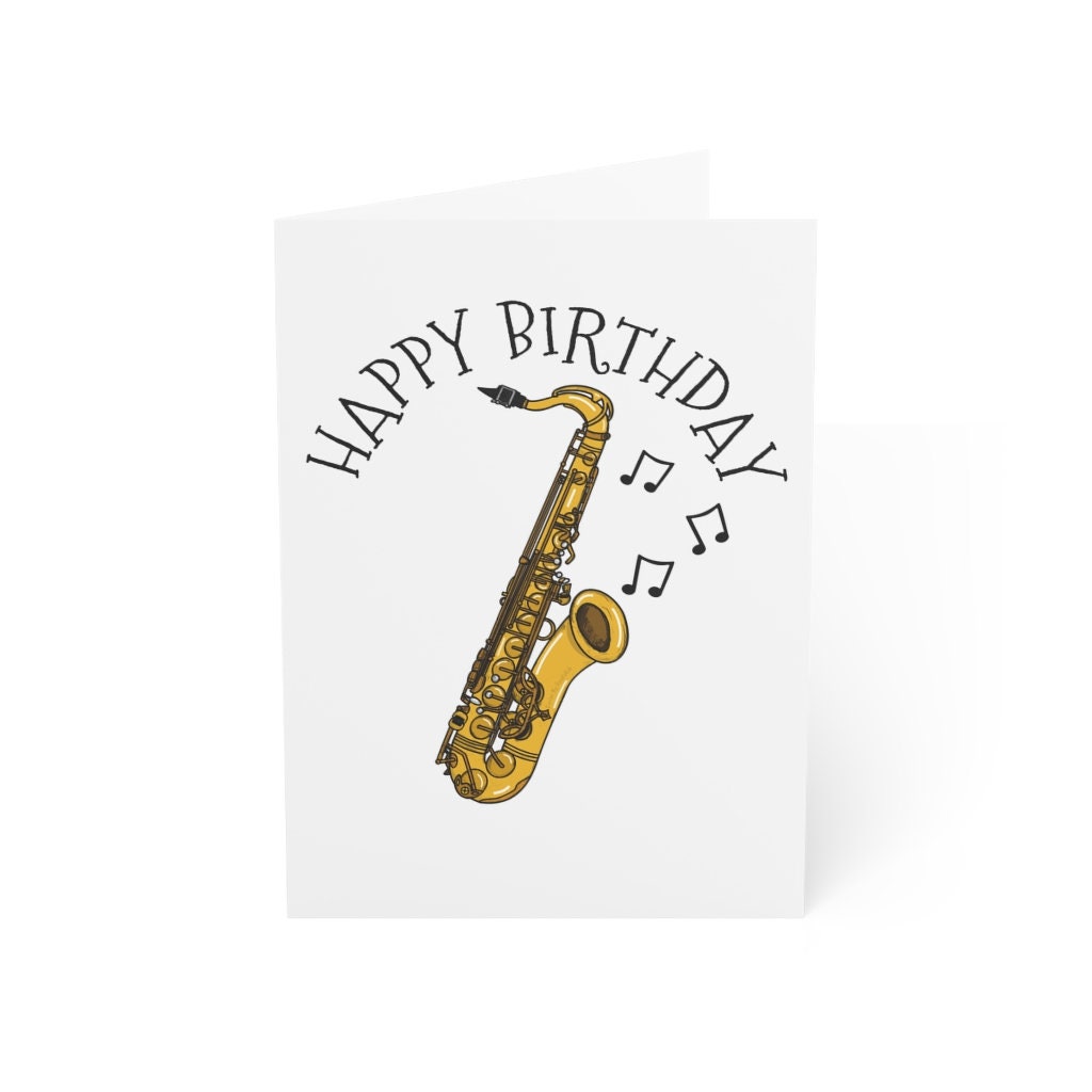 Saxophone Birthday Card Saxophone Greeting Card Saxophonist Etsy