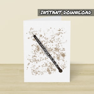 Carte hautbois imprimable, carte de voeux imprimable, téléchargement immédiat, carte d'anniversaire hautbois, carte hautbois, carte professeur de hautbois, carte musicien des bois