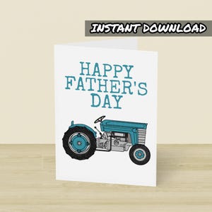 Carte de fête des pères de tracteur, carte de voeux imprimable, téléchargement immédiat, carte de passionné de tracteur pour grand-père