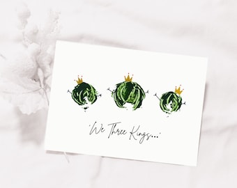 Luxury Sprout & Christmas Tree Christmas card, humorous Christmas card, pack of Christmas cards, Christmas, Sprout card, Christmas tree card