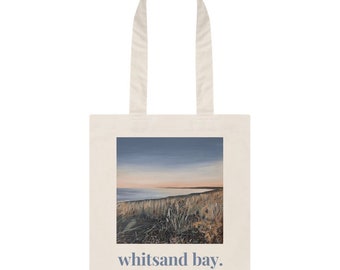 Whitsand Bay organic cotton tote, GOTS certified, eco-friendly tote bag, Cornish beach tote bag