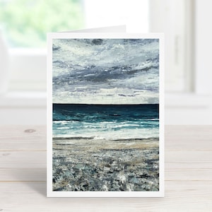Carte côtière de luxe, carte d'anniversaire vagues, cartes de remerciement, emballage multiple de cartes côtières, carte d'anniversaire, carte d'anniversaire à la plage, carte de sympathie