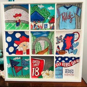 OLE MISS Hanging Tic Tac Toe Boards/Art  Custom made with personalization options