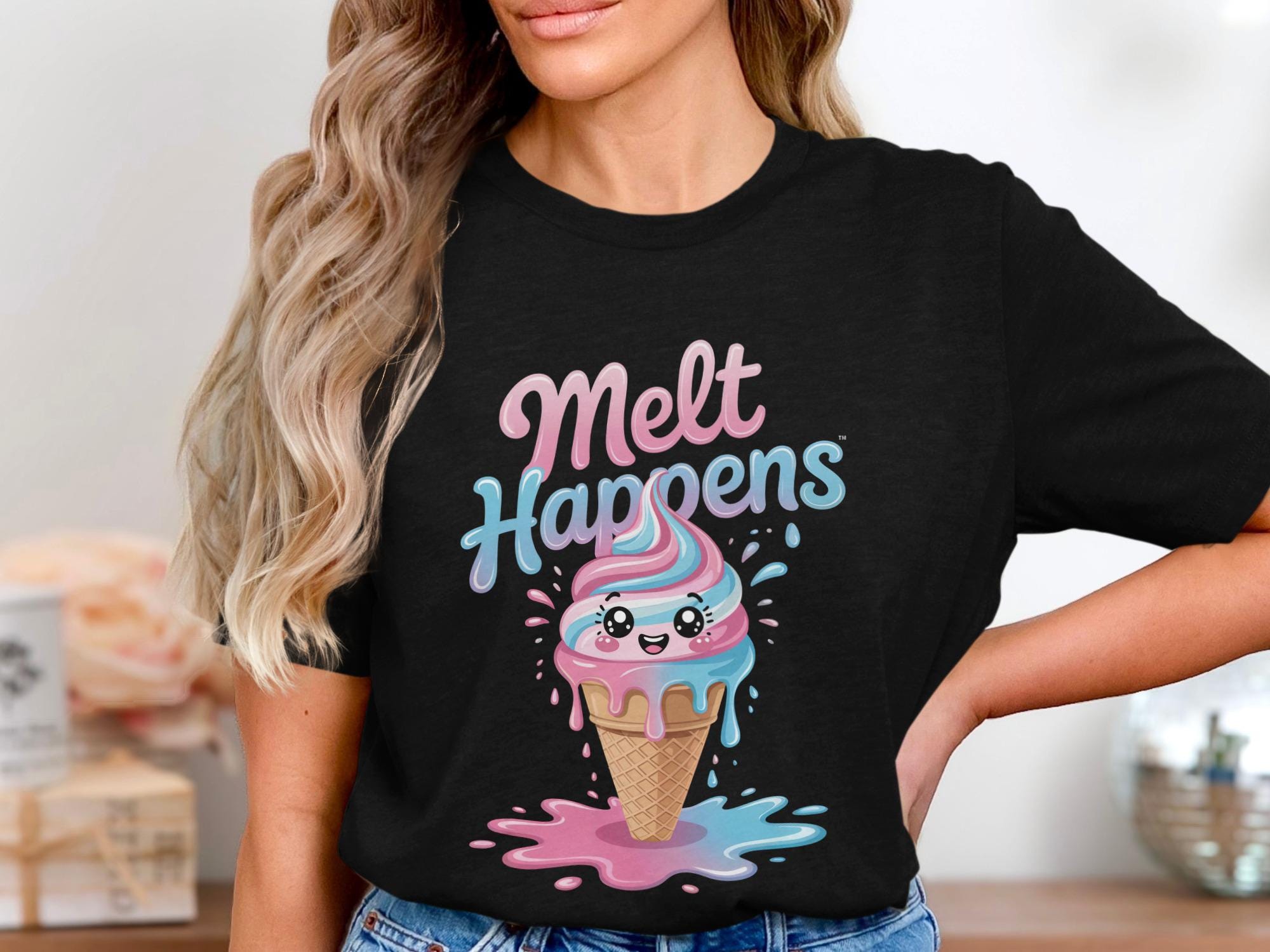 CHOCOOLATE★Melted ice cream print cotton T-shirt CE1 Amazon.com: Melting Ice Cream Cones With Cherry T Shirt