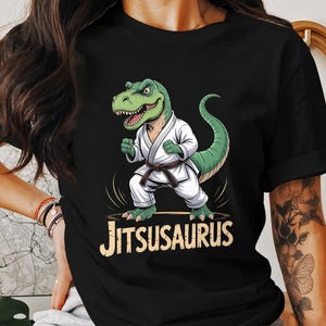 Jitsusaurus Digital, Jiu Jitsu Rex PNG, Funny Martial Arts Dinosaur, Cartoon Dino Artwork, Instant Download Files, 300 DPI