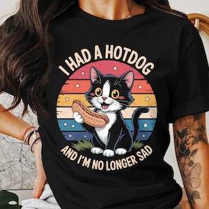 Cute Cat Hotdog PNG, Funny Cat Illustration, Instant Download, 300DPI, Dark Background, Digital Art