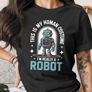 Camiseta engraçada com fantasia de robô humanoide, moletom para geek, nerd, fã de ficção científica e robôs, blusa de moletom sarcástica com capuz e estampa de tecnologia, regata divertida com estampa de robô, presente unissex para brincadeira.