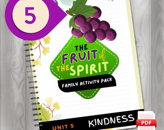 Fruit of The Spirit Bible Activity Pack | Unit 5 - KINDNESS Bible Activities Sunday School Kids Bible Study Activity Christian Homeschooling
