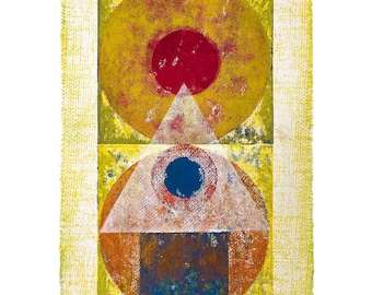 Orbes, Trigon, square, 2020, linocut print, 44 x 31.5 cm