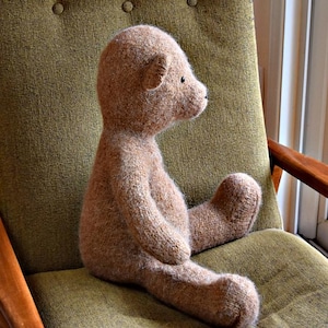 Louie the Felted Teddy Bear – Seamless Knitting Pattern PDF – Instant Download
