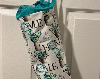 Handmade Floral Prints Plastic Bag Holder 15" long