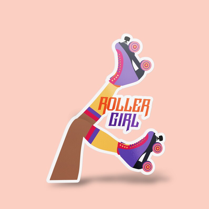 Large Roller Girl Premium Vinyl Sticker Roller Skating Etsy