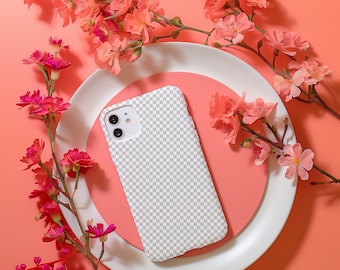 Feminine Phone Case Mockup, Mockup for Print-on-Demand, Lifestyle PNG, Canva Ready, PNG Overlay, Tough Case Mockup, Sublimation