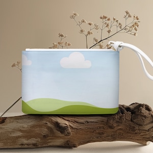 Maqueta de bolso de mano minimalista, superposición PNG, maqueta de Canva, plantilla de impresión bajo demanda, maqueta de estuche para lápices y bolsa de cosméticos