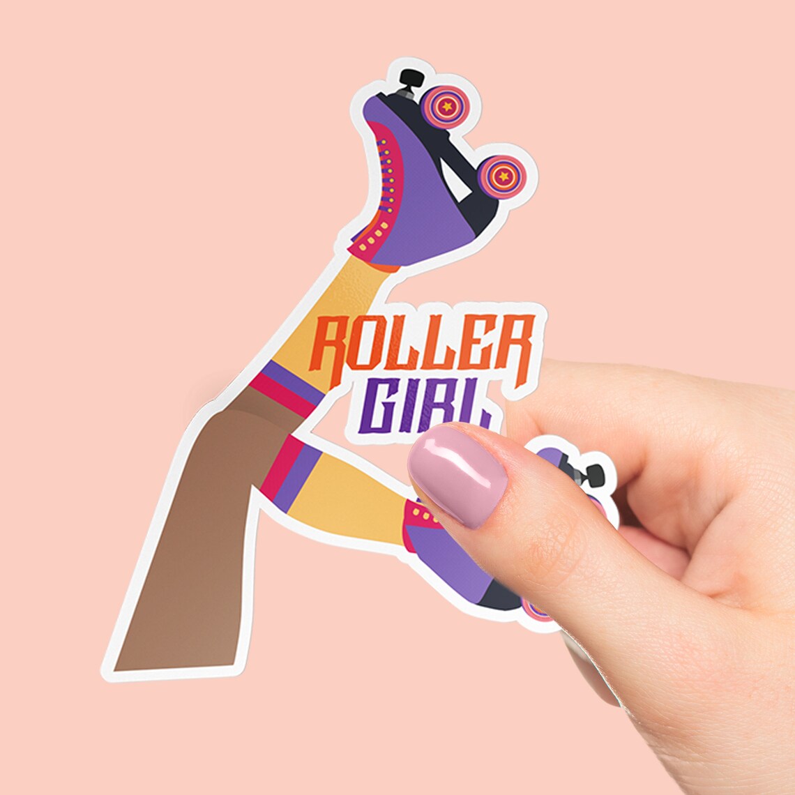 Large Roller Girl Premium Vinyl Sticker Roller Skating Etsy