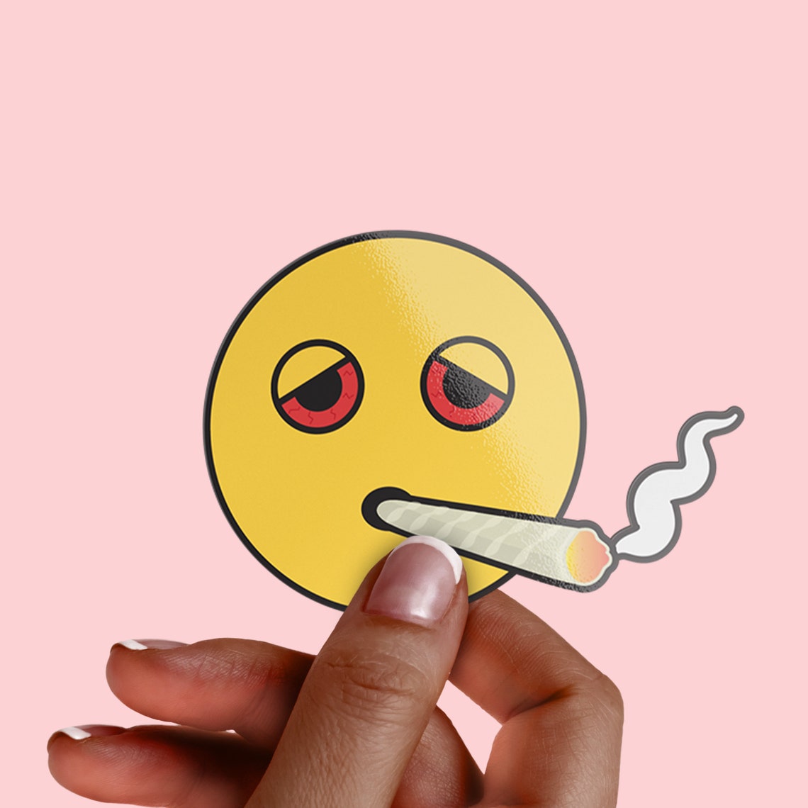 Smoking Joint Emoji Premium Vinyl Sticker Weed Hydroflask Etsy