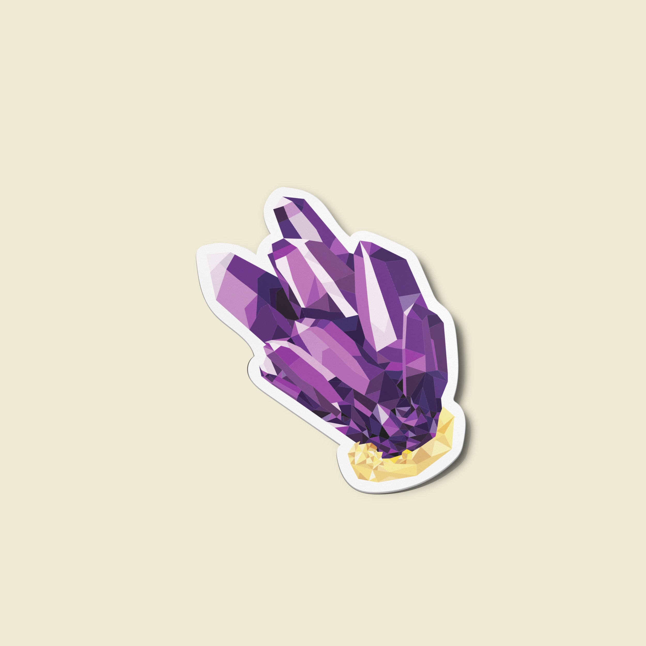 Purple Amethyst Crystal Premium Vinyl Sticker Aquarius Etsy
