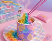 Canva Mug Mockup Template | Rainbow Ramen Mug Scene | Sublimation Mug Mockup for Print on Demand