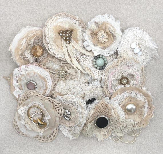 Vintage Lace Brooch with Antique Pin Center