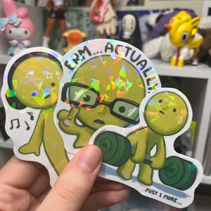 Funny smiski holographic sticker set