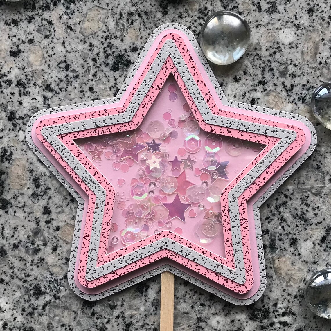 Star Shaker Cake Topper SVG Cut files layered star cake Etsy