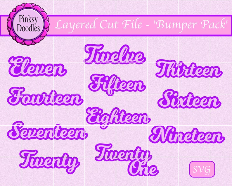 Download Numbers 11 To 21 Word Shadow Layered Svg Cricut Maker Joy Etsy