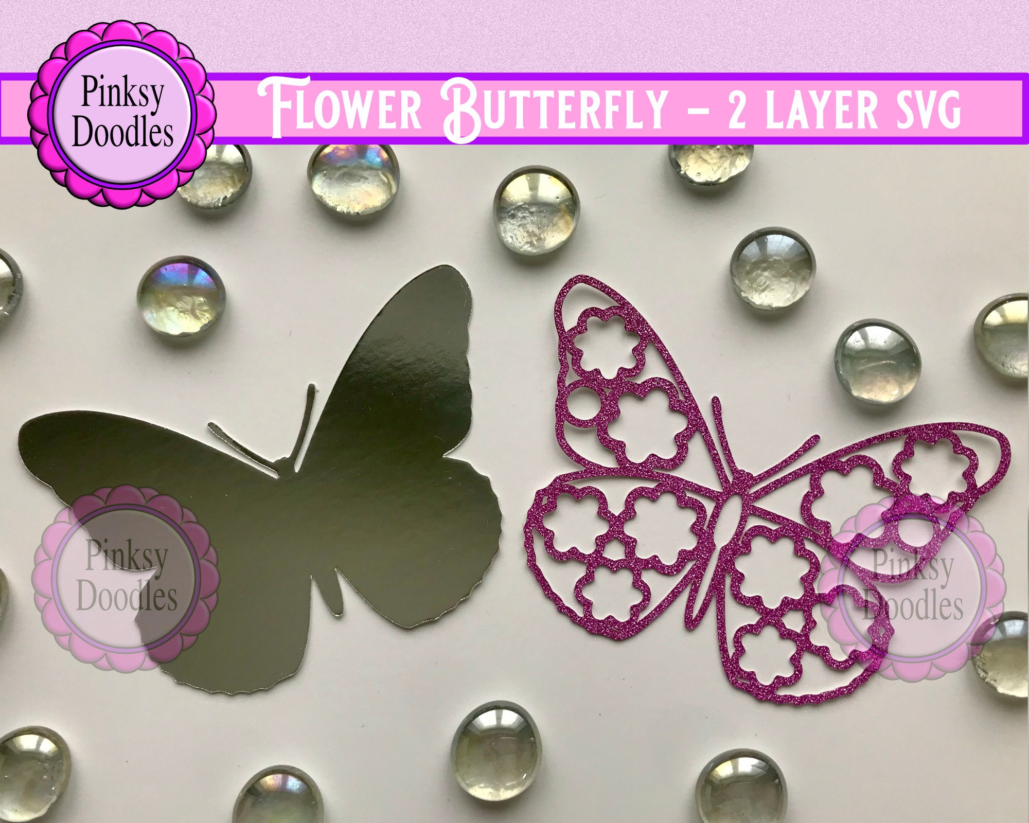 Download Flower Butterfly layered SVG Cut file for Cricut Maker ...