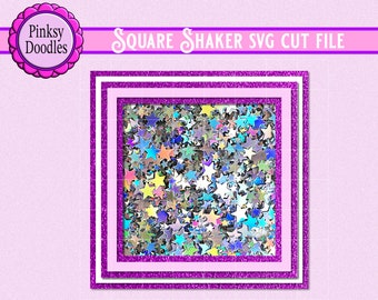 Square Shaker cake topper SVG, 3d layered cake shaker SVG, Cricut Maker svg, Joy svg, 3D square shaker Cake Topper svg, cake shaker base svg