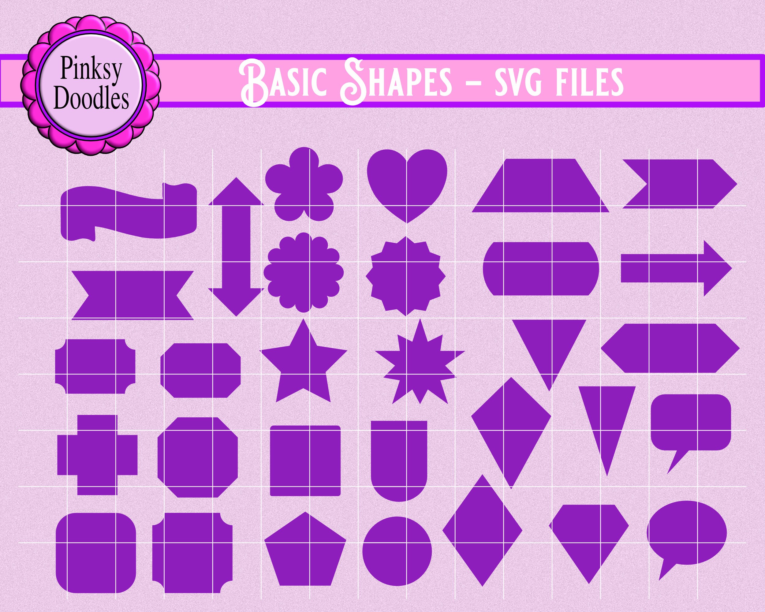 Basic Shape SVG Cut files for Cricut Maker Cricut Joy Etsy