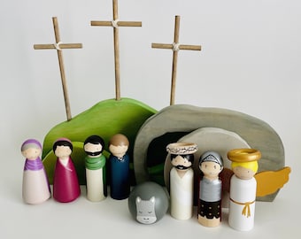 Christian Easter Peg Doll Set: Resurrection Story Waldorf Toy