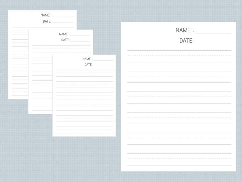 Blank Handwriting Pages Blank Lined Paper Practice Writing Paper Sheets