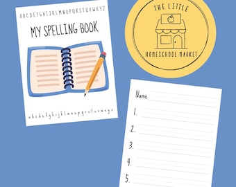 Printable Spelling Test Book: Practice Pages for Kids