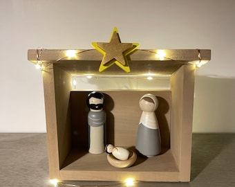 Nativity Set, Nativity Peg Doll Set,  Christmas Story, Nativity Mini Set