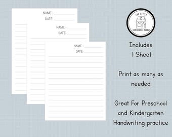 Blank Handwriting Pages Lined Paper Practice Writing Sheets  Homeschool  Preschool  Kindergarten School