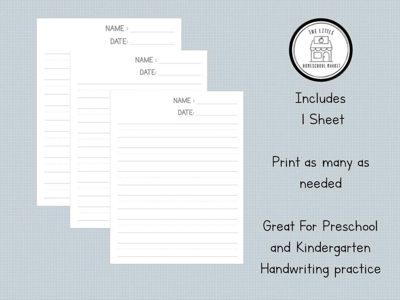 Blank Handwriting Pages Blank Lined Paper Practice Writing Paper Sheets
