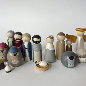 Nativity Set Nativity Peg Doll Set Nativity Christmas Story Baby Jesus