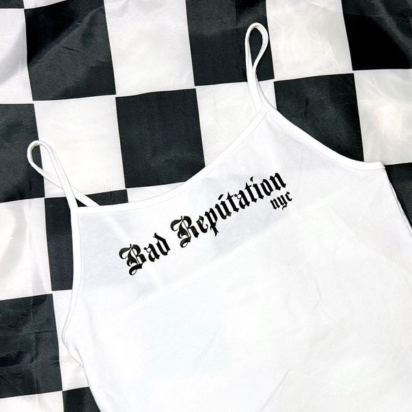 Bad Reputation White Tank Top | Rock N Roll Clothing