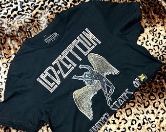 Led Zeppelin Glitter Crop Top | Rock N Roll Clothing